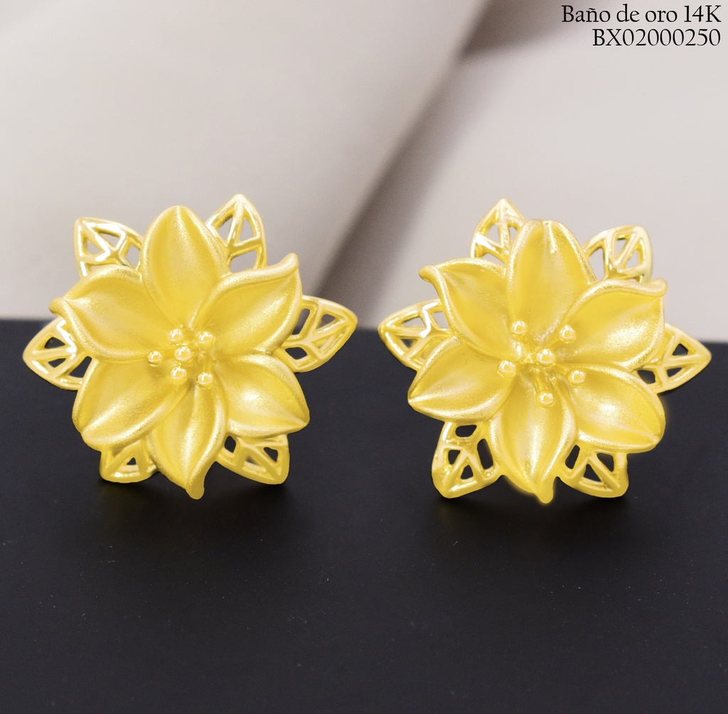 ARETES BAÑO DE ORO 14K. XUPING FLOR   EE5439-428 012026