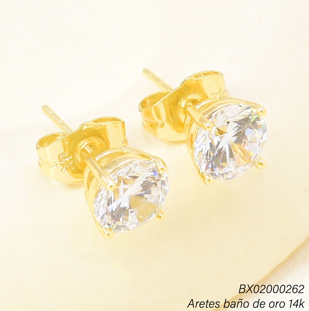ARETES BAÑO DE ORO 14K. XUPING ZIRC. RD. EE5453-428 012026