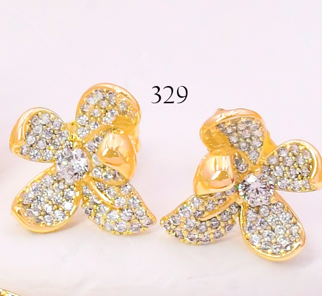 ARETES BAÑO DE ORO 14K. XUPING FLOR ZIRC. EE5508-428 012026