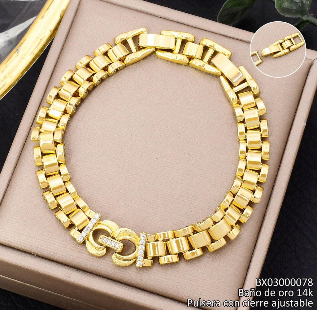 PULSERA BAÑO DE ORO 14K. XUPING "IC" ZIRC. BE949-428 012026
