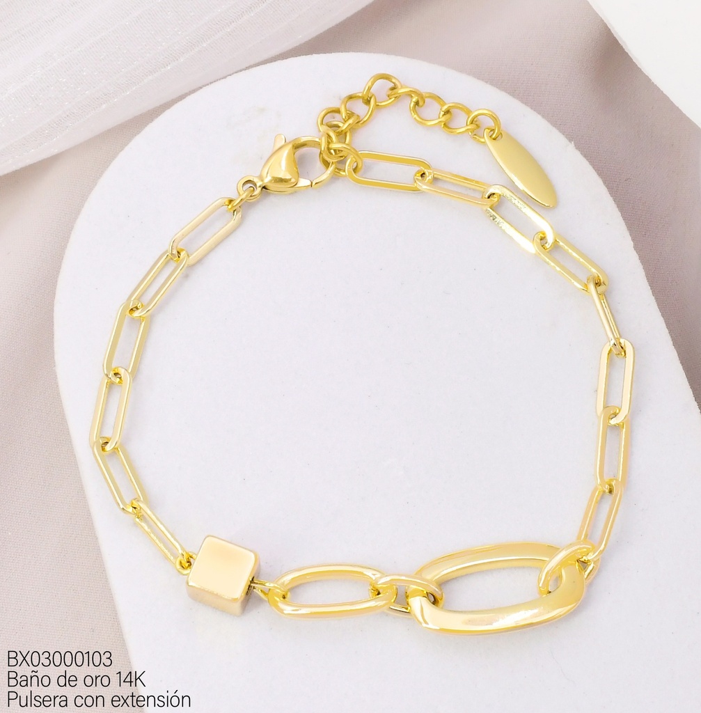 PULSERA BAÑO DE ORO 14K. XUPING OV./CUADRO BE983-428 012026