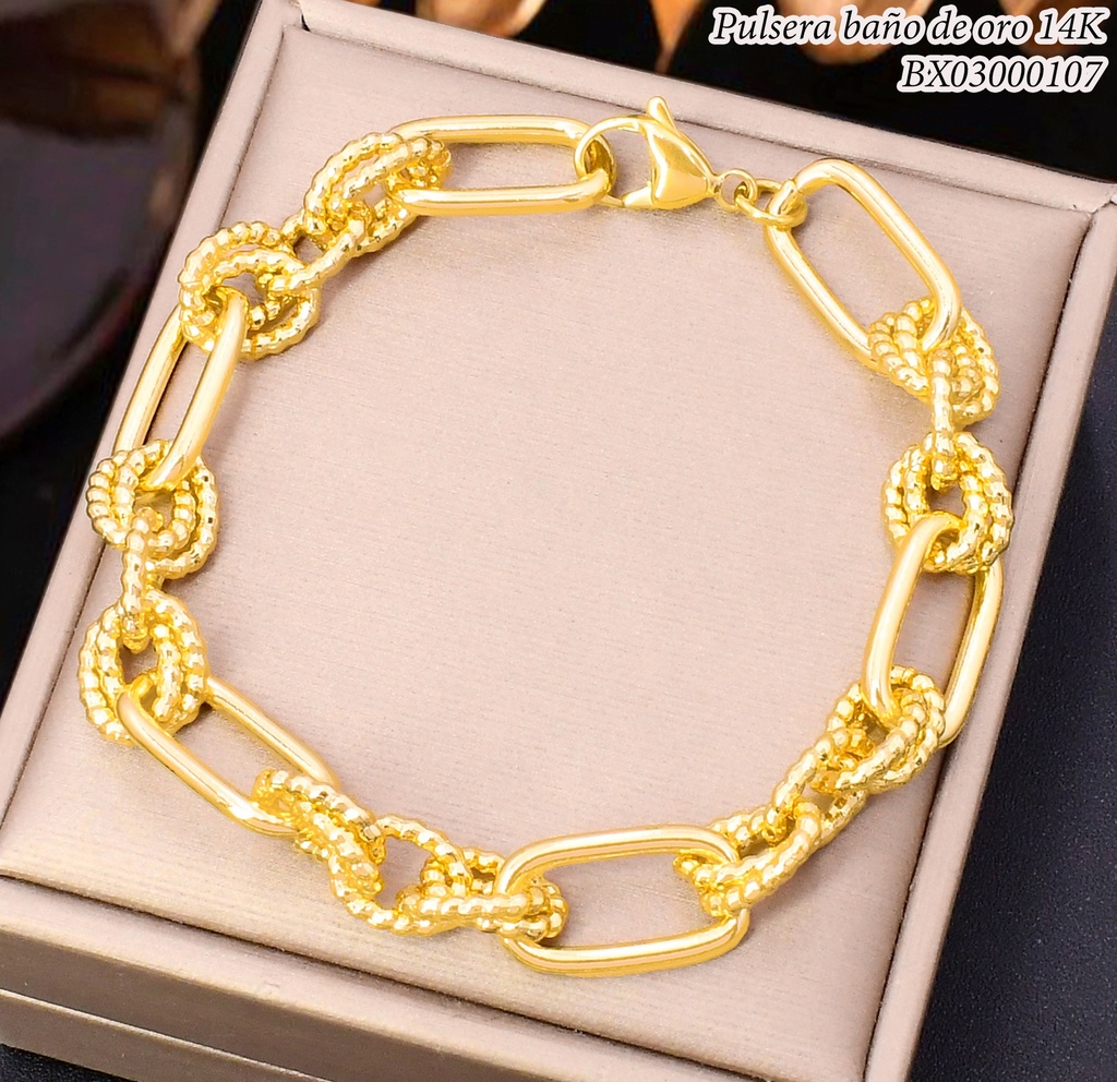 PULSERA BAÑO DE ORO 14K. XUPING CAD/ENTRE BE987-428 012026