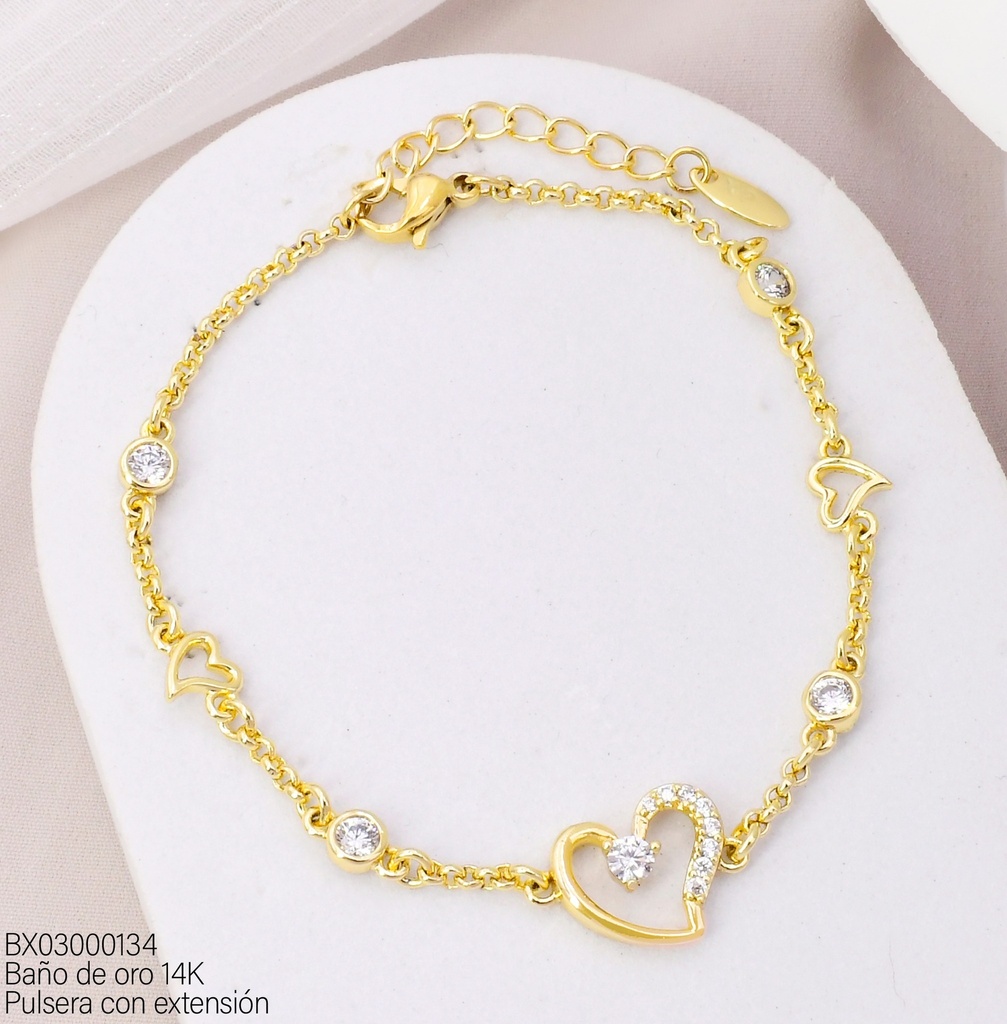 PULSERA BAÑO DE ORO 14K. XUPING CORZ/ZIRC. BE1019-428 012026