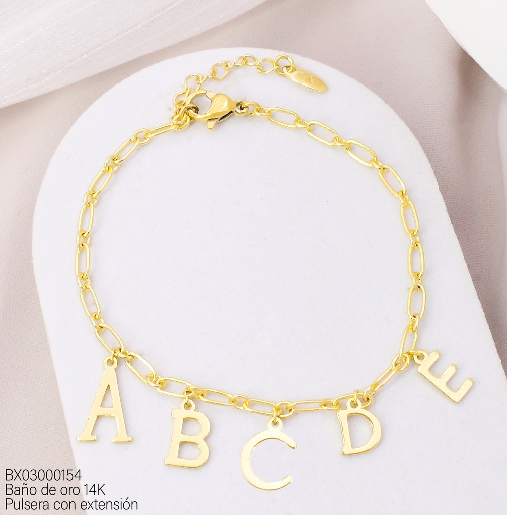 PULSERA BAÑO DE ORO 14K. XUPING ABCDE BE1043-428 012026
