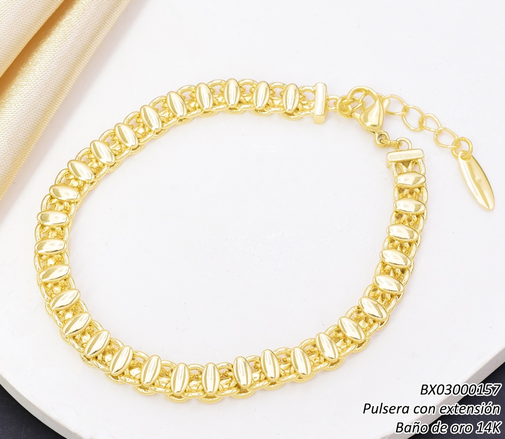 PULSERA BAÑO DE ORO 14K. XUPING CAD/ENTRE BE1096-427 012026