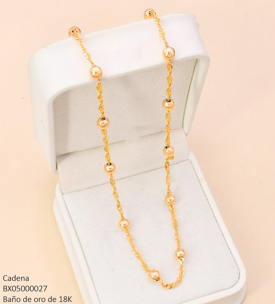 CADENA BAÑO DE ORO 18K. XUPING ESFERA CE540-427 012026