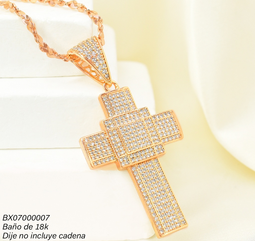 DIJE BAÑO DE ORO 18K. XUPING CRUZ   ZIRC. PE007-427 012026