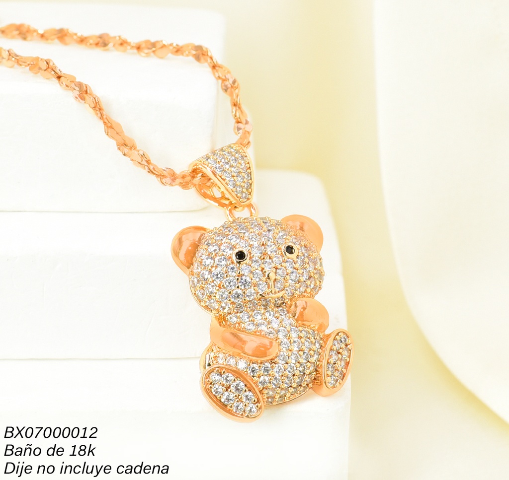 DIJE BAÑO DE ORO 18K. XUPING OSO ZIRC. PE012-427 012026