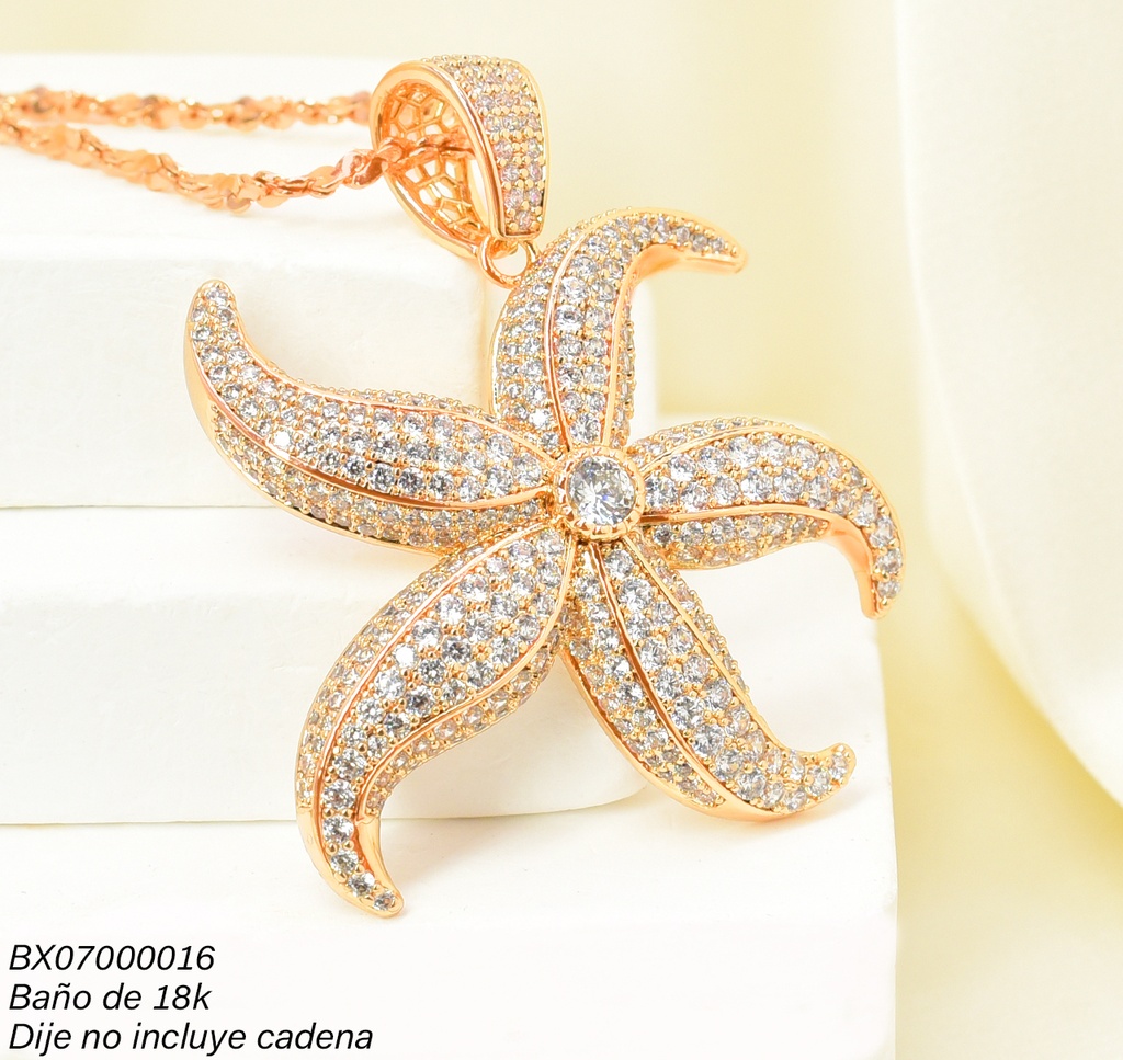 DIJE BAÑO DE ORO 18K. XUPING ESTRELLA/MAR ZIRC. PE016-427 012026