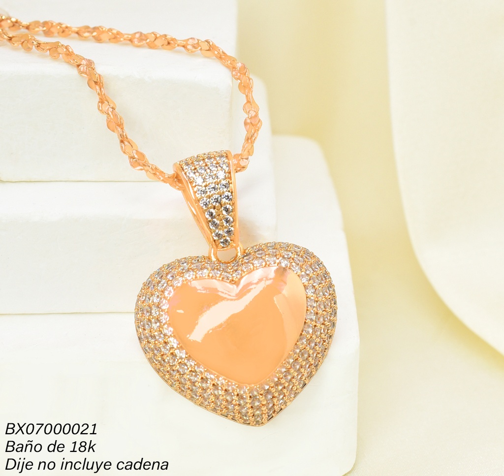 DIJE BAÑO DE ORO 18K. XUPING CORAZON ZIRC. PE023-427 012026