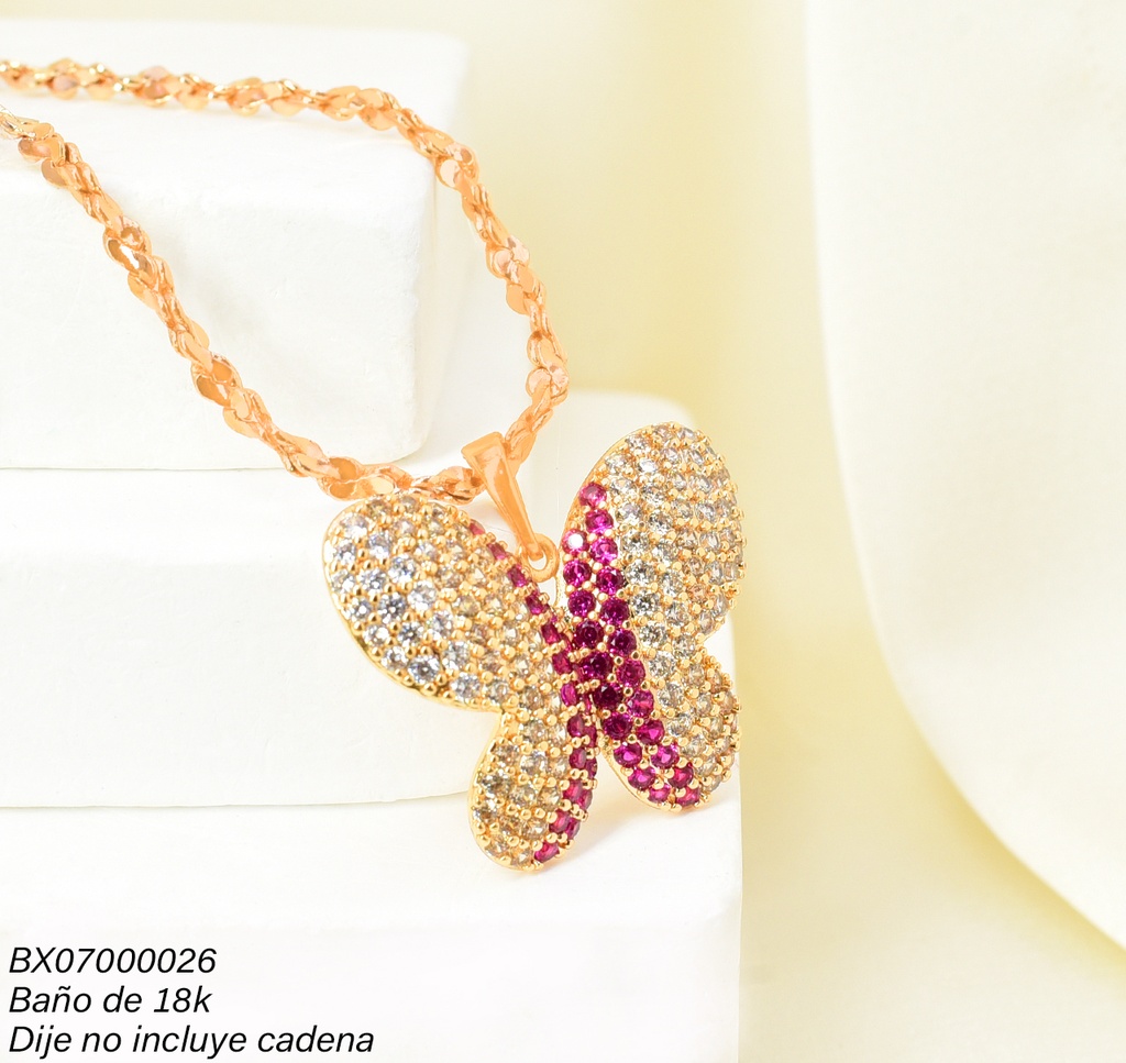 DIJE BAÑO DE ORO 18K. XUPING MARIPOSA PE027-427 012026