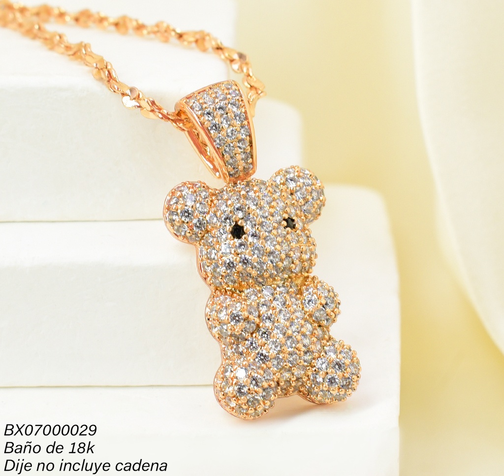 DIJE BAÑO DE ORO 18K. XUPING OSO ZIRC. PE030-427 012026