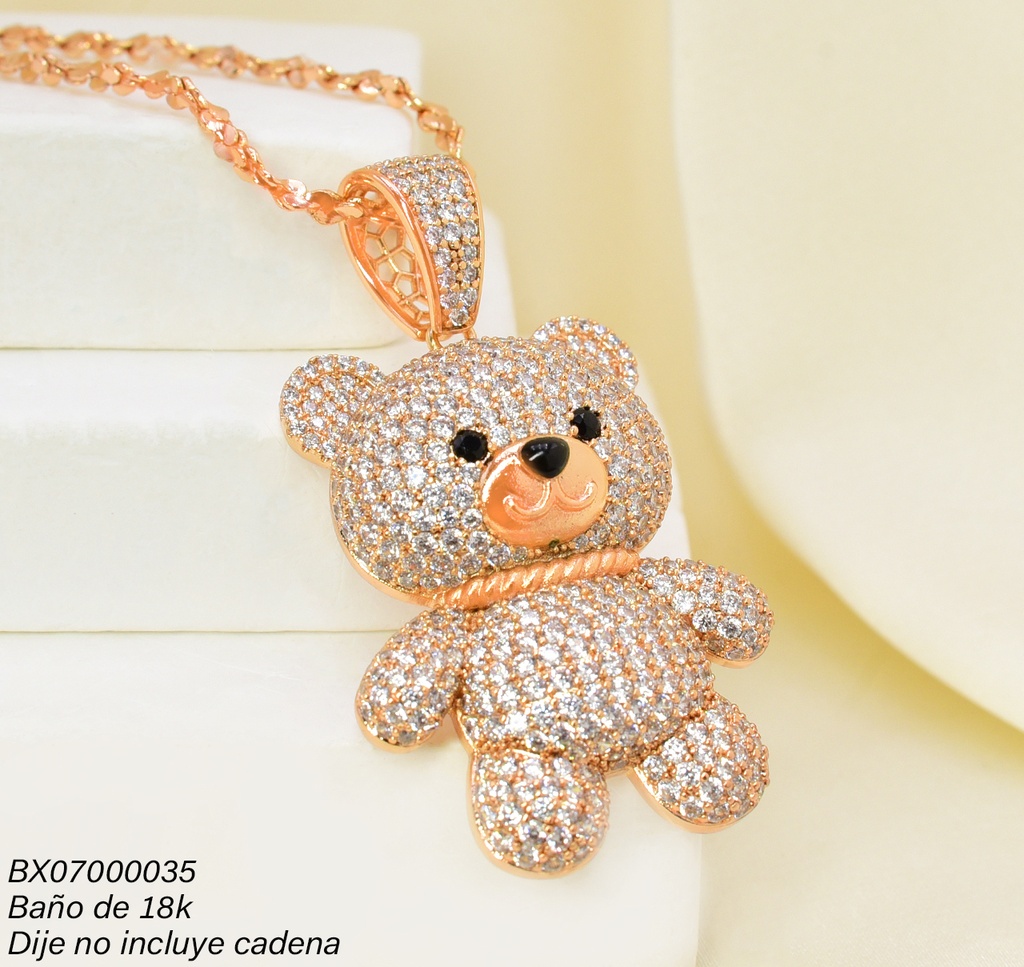 DIJE BAÑO DE ORO 18K. XUPING OSO ZIRC. PE036-427 012026