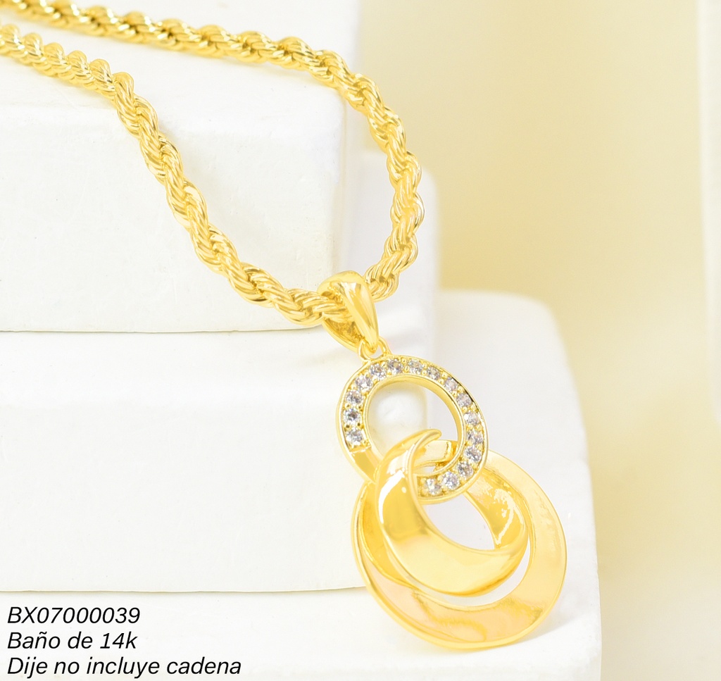 DIJE BAÑO DE ORO 14K. XUPING "8"  ZIRC. PE040-428 012026
