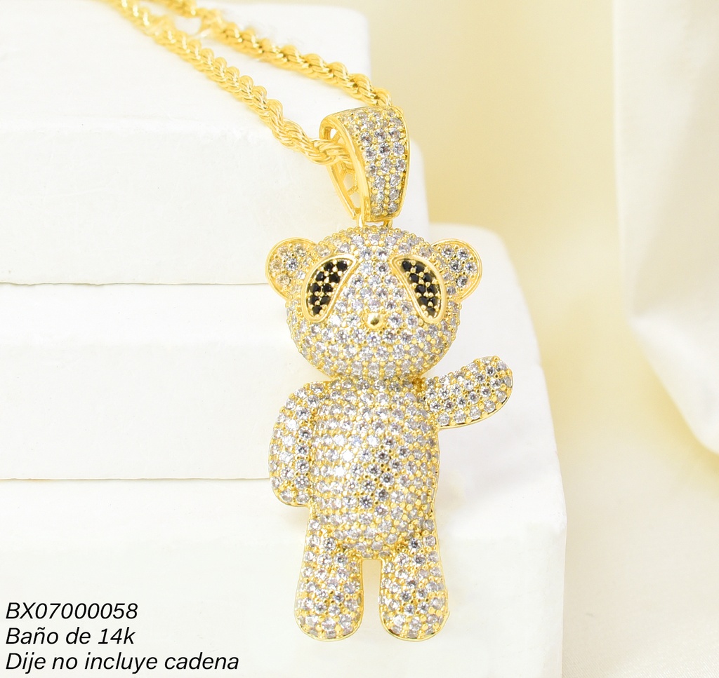 DIJE BAÑO DE ORO 14K. XUPING OSO ZIRC. PE060-427 012026