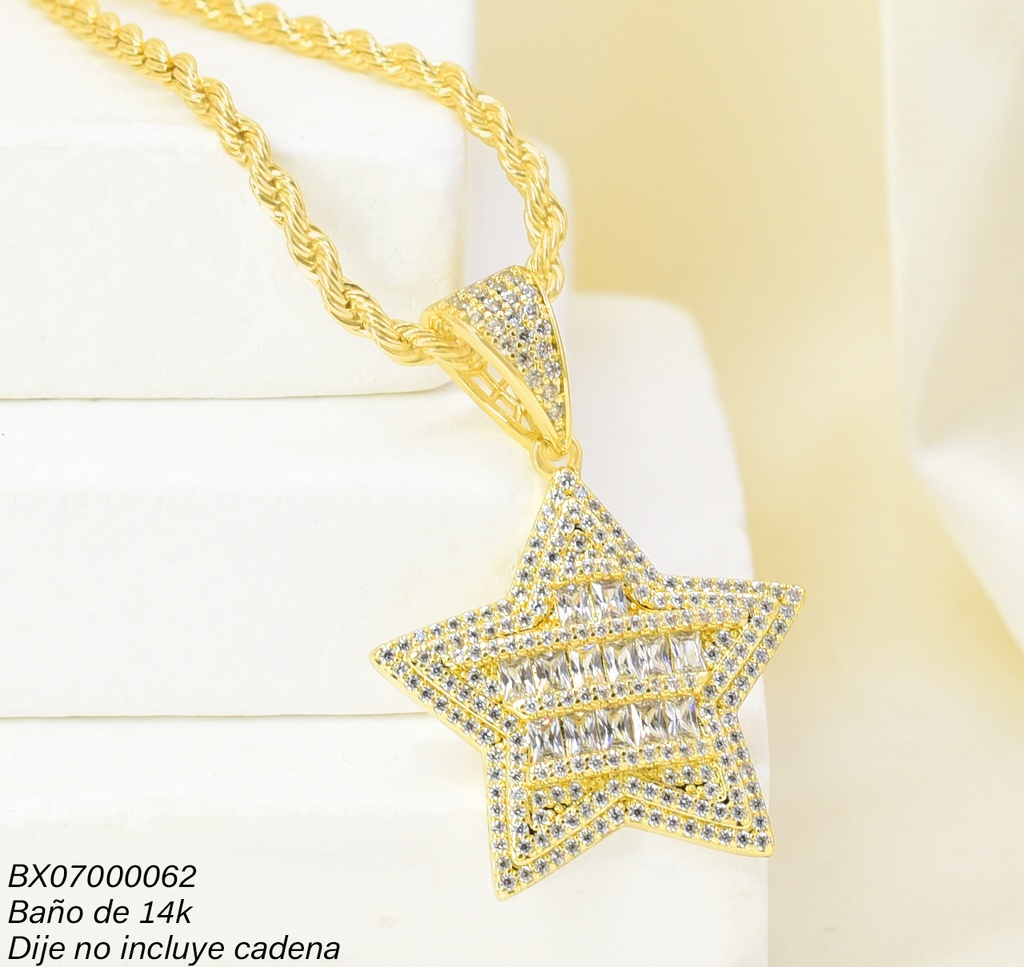 DIJE BAÑO DE ORO 14K. XUPING ESTRELLA ZIRC. PE065-427 012026