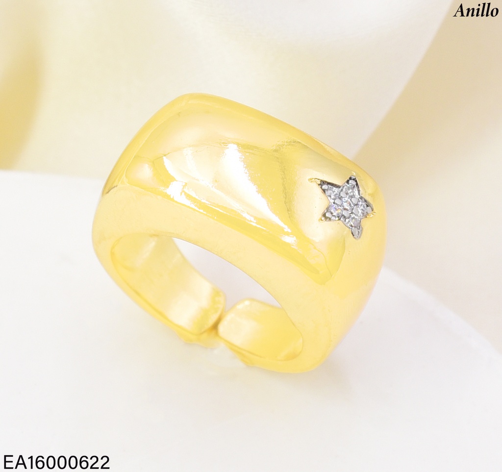 ANILLO DOR  RECT. ESTRELLA ZIRC. RE351-423 012026