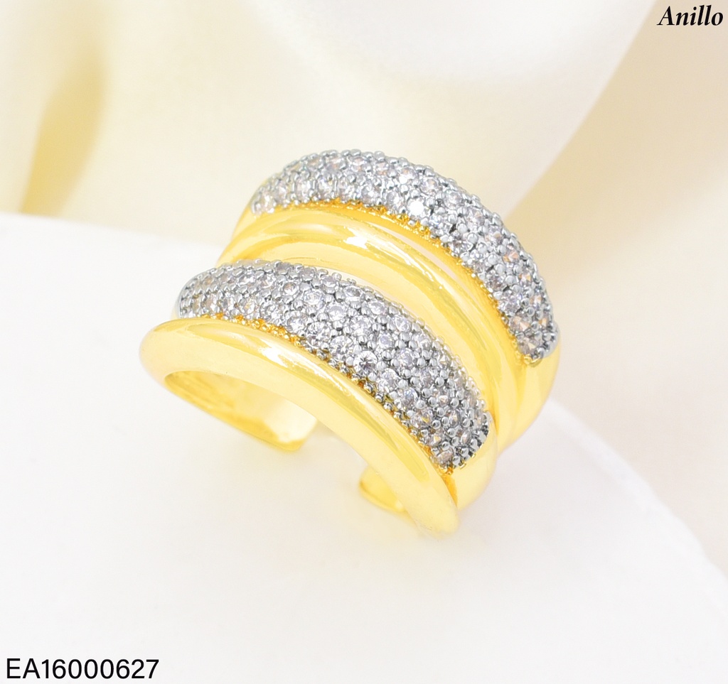 ANILLO DOR  4 LINEAS ZIRC. RE356-423 012026