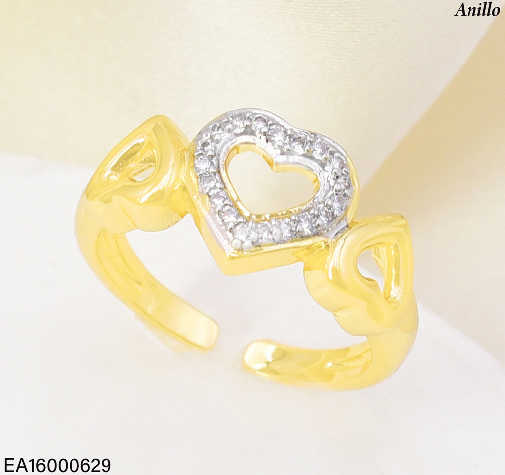 ANILLO DOR CORAZON ZIRC. RE358-423 012026