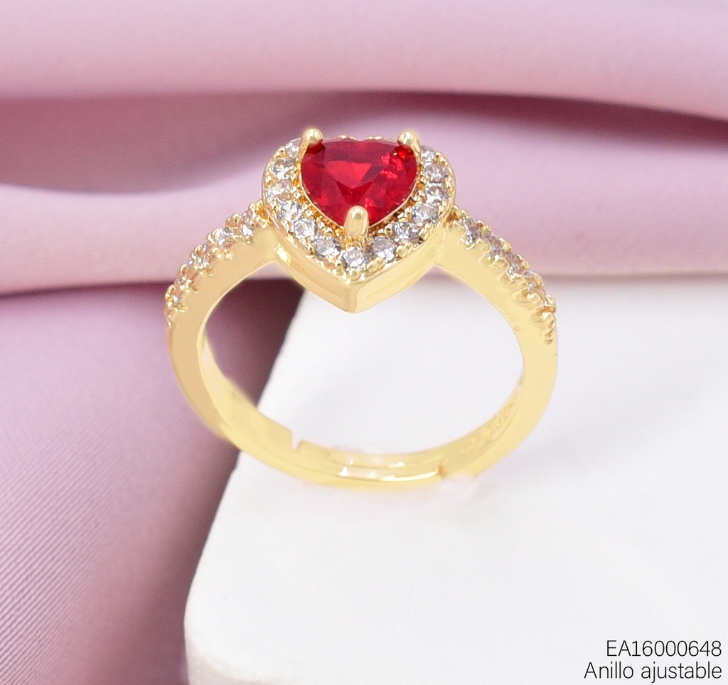 ANILLO CORAZON ZIRC. ROJA RE463-318 012026