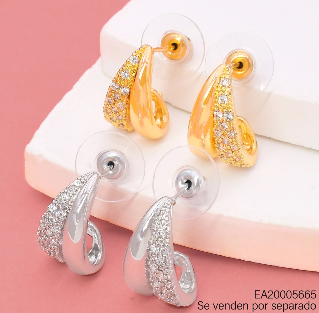 ARETES DOR/PLAT DOBLE “ C” ZIRC./LISA EE4862-6 012026