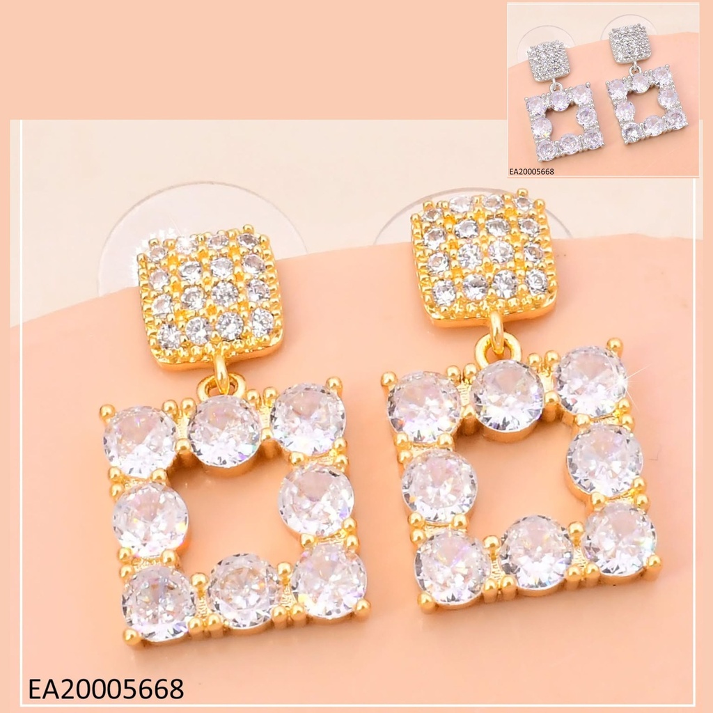 ARETES DOR/PLA CUADRO ZIRC. EE4865-6 012026