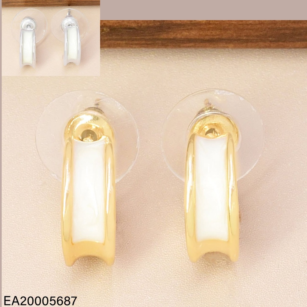 ARETES DOR/PLAT "C" BLANCO EE4885-6 012026OS