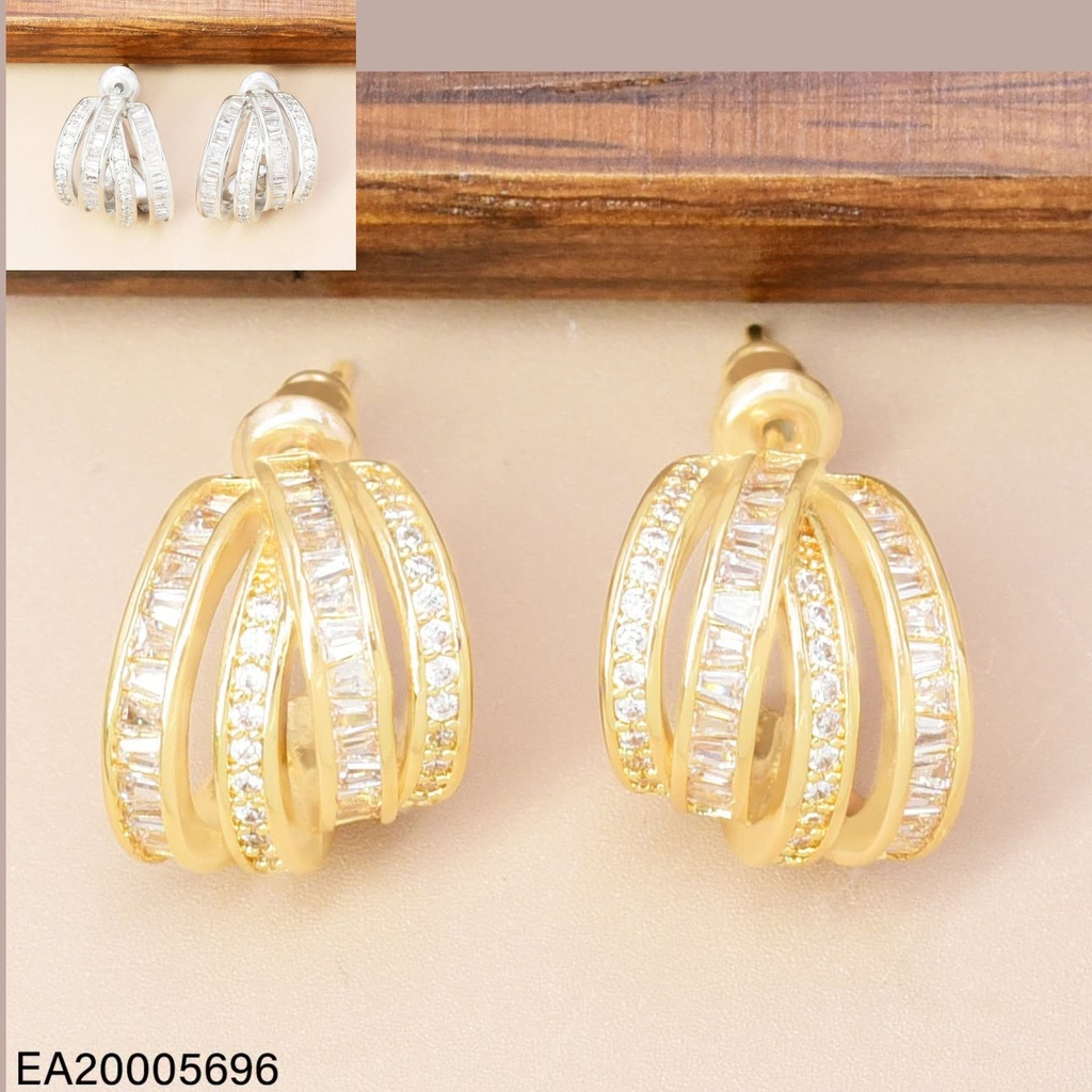ARETES DOR/PLAT  "C" 4 LINEAS ZIRC. EE4894-6 012026