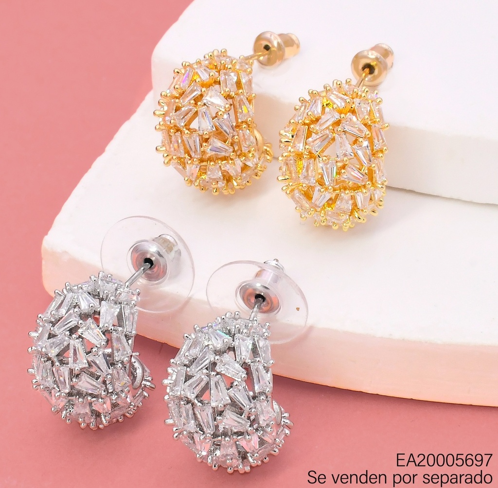 ARETES DOR/PLAT  "C" ZIRC. TRIANGULARES  EE4895-6 012026