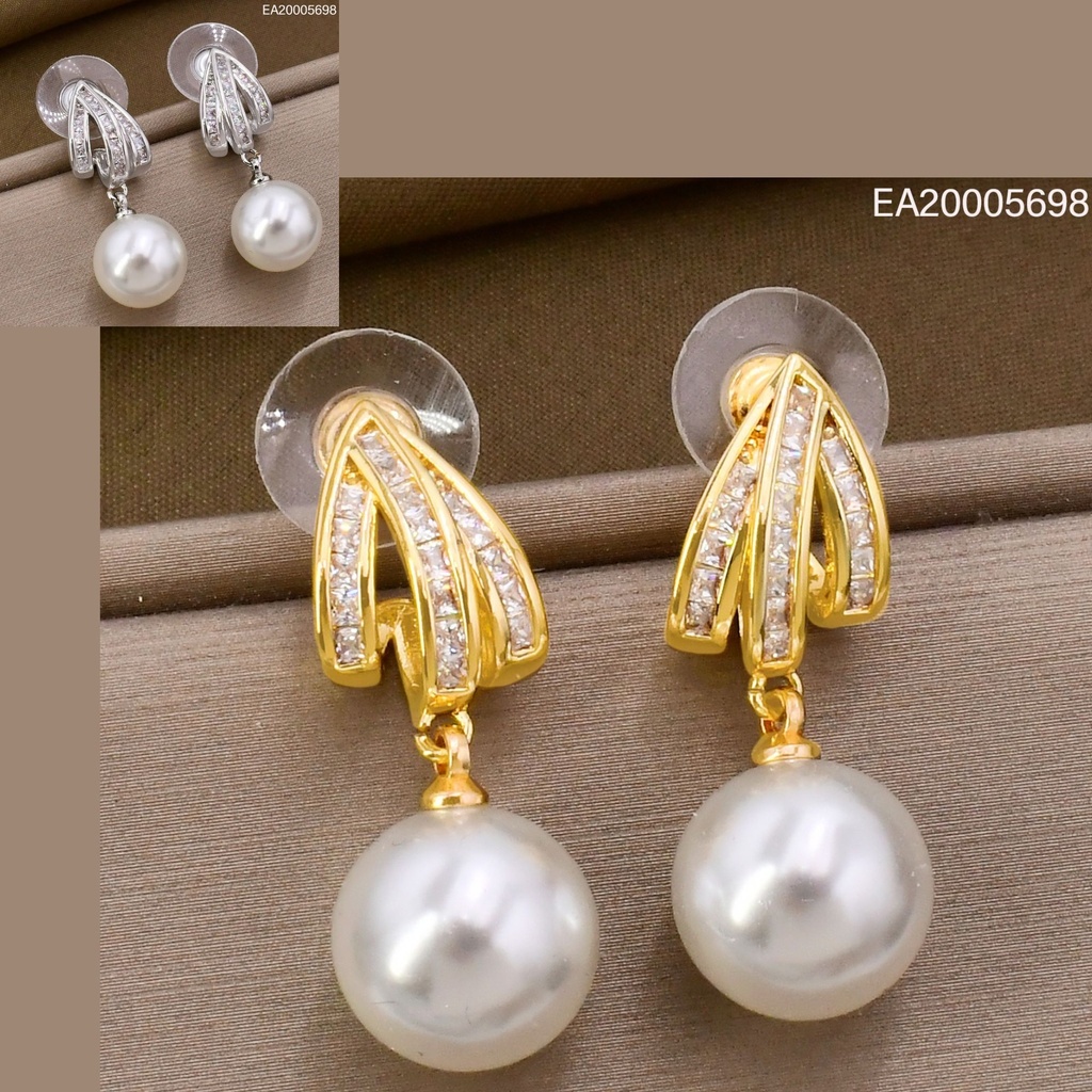 ARETES DOR/PLAT  "C" ZIRC. PERLA EE4896-6 012026