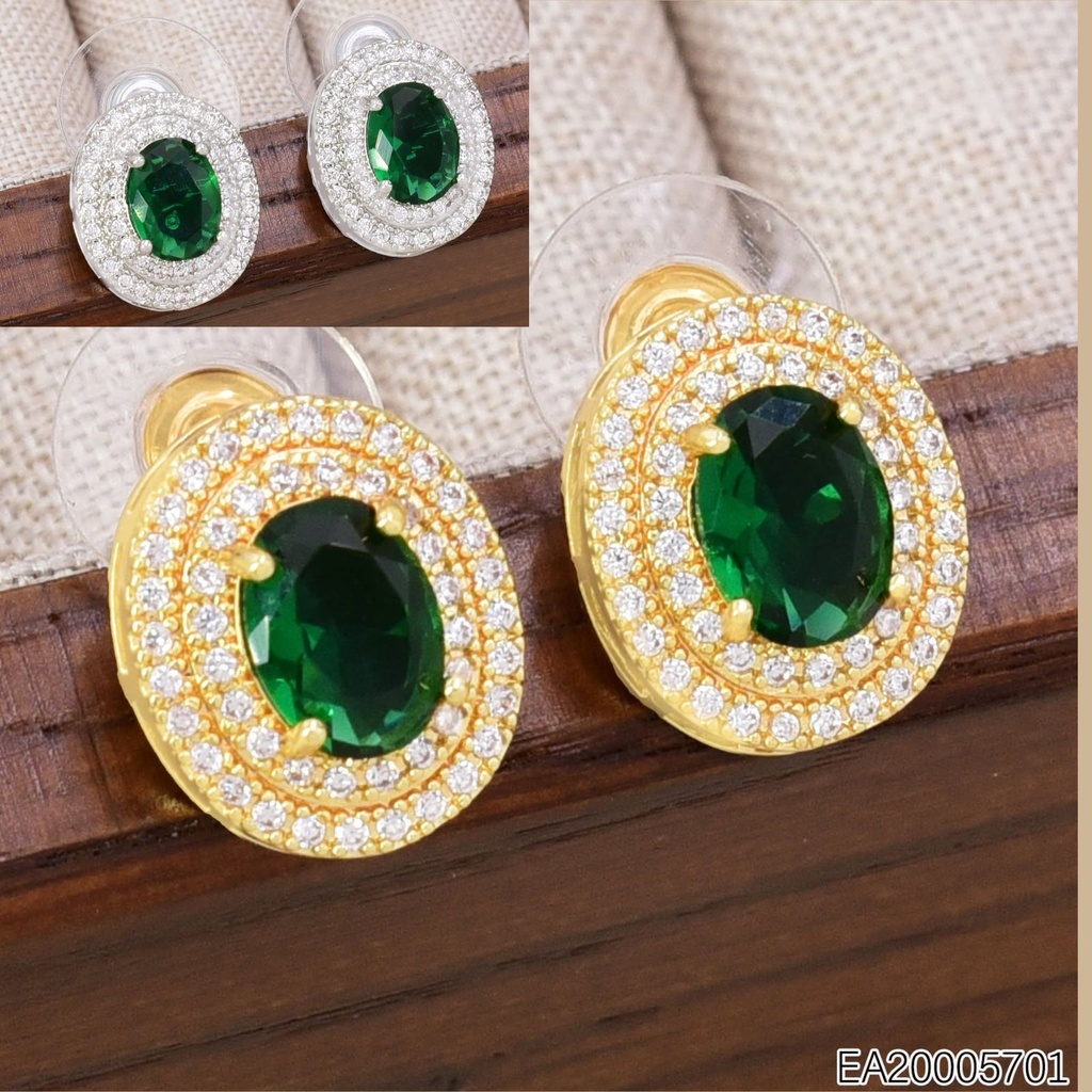 ARETES D/P OV. ZIRC. VERDE EE4899-6 012026