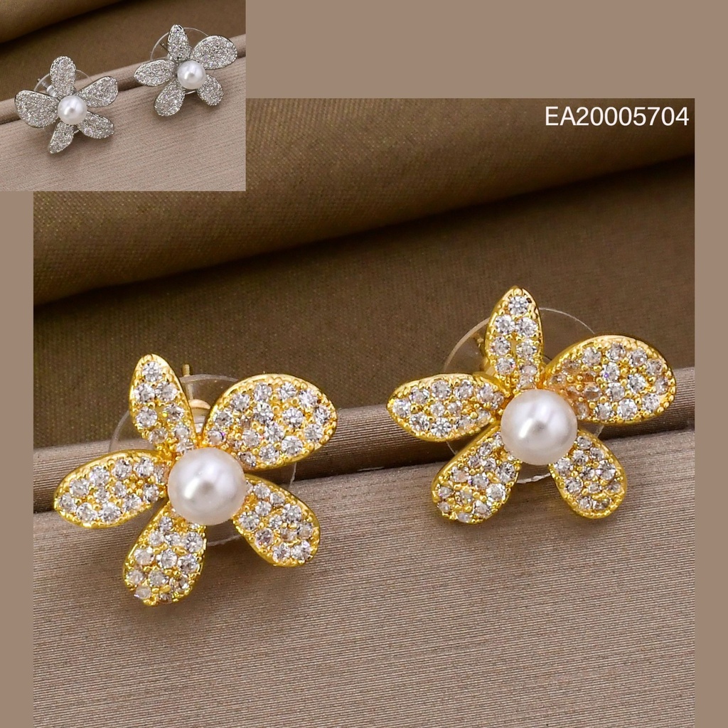 ARETES DOR/PLAT FLOR ZIRC. EE4904-6 012026