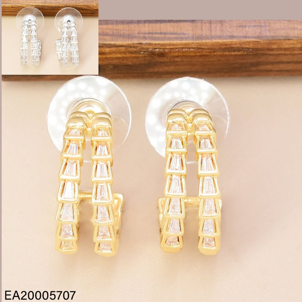 ARETES DOR/PLA "C"  DOS LINEAS ZIRC. EE4908-6 012026