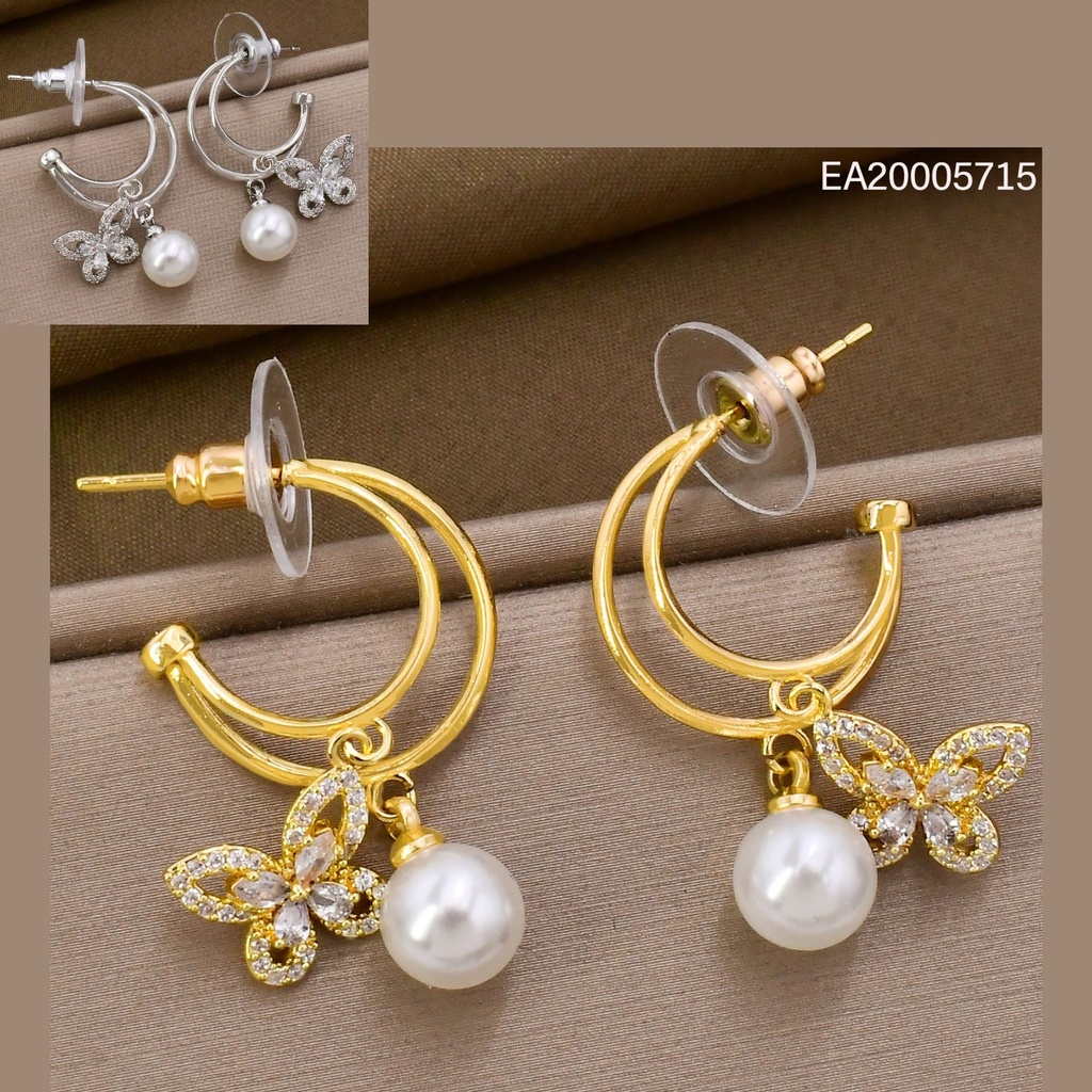 ARETES DOR/PLAT “C” MARIPOSA/PERLA EE4916-6 012026