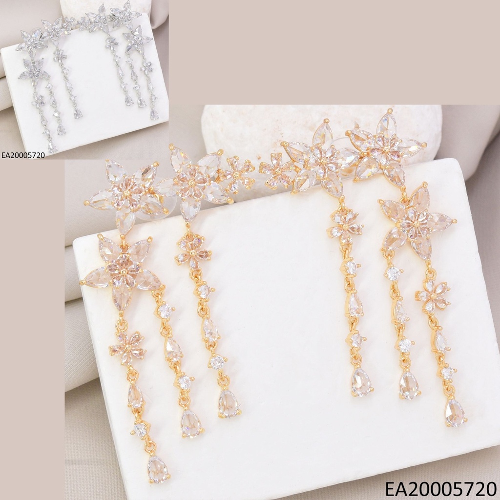 ARETES DOR/PLAT FLORES/ZIRC GOTA  EE4921-6 012026