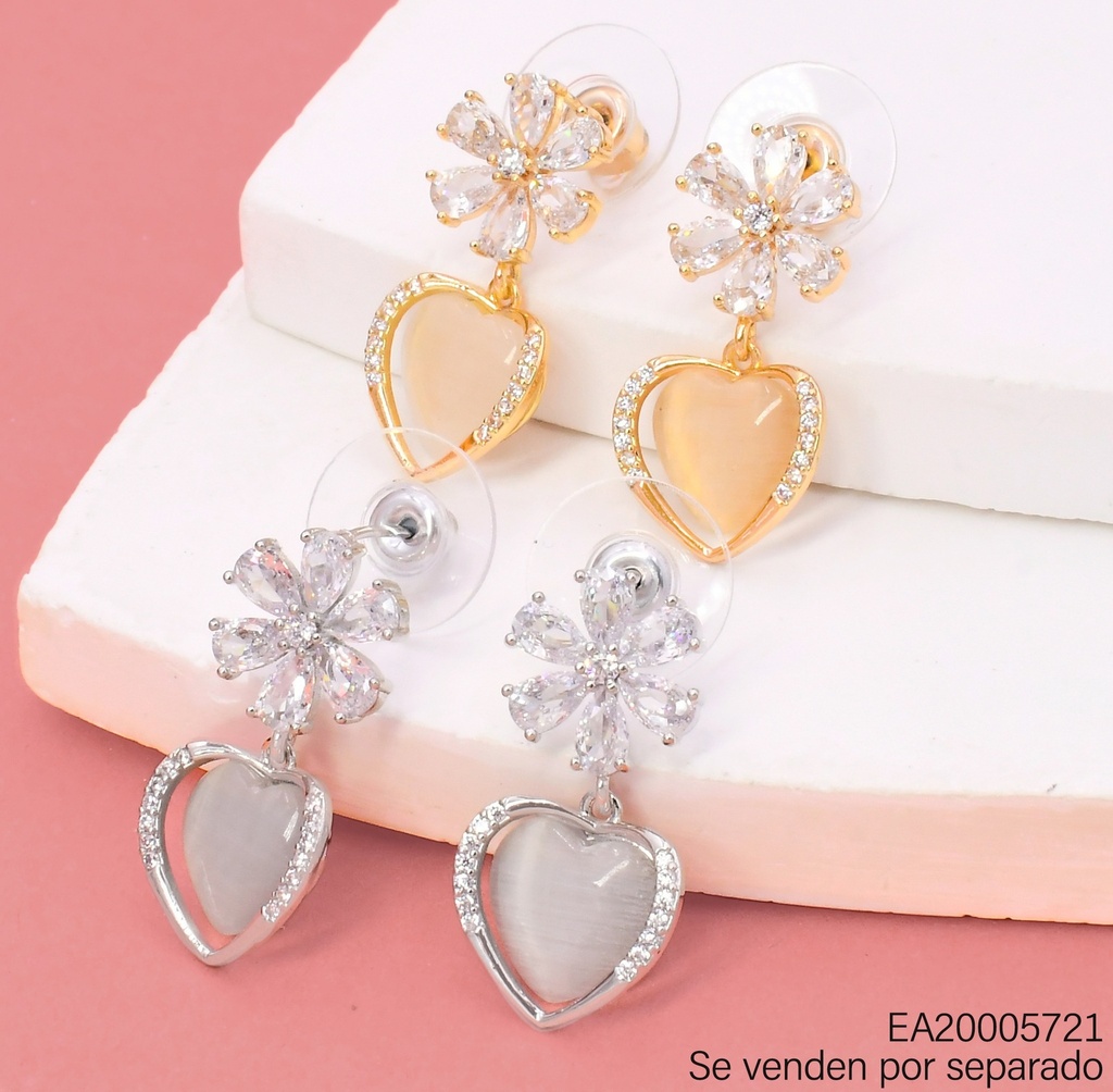 ARETES DOR/PLAT FLOR ZIRC./CORAZON  EE4922-6 012026