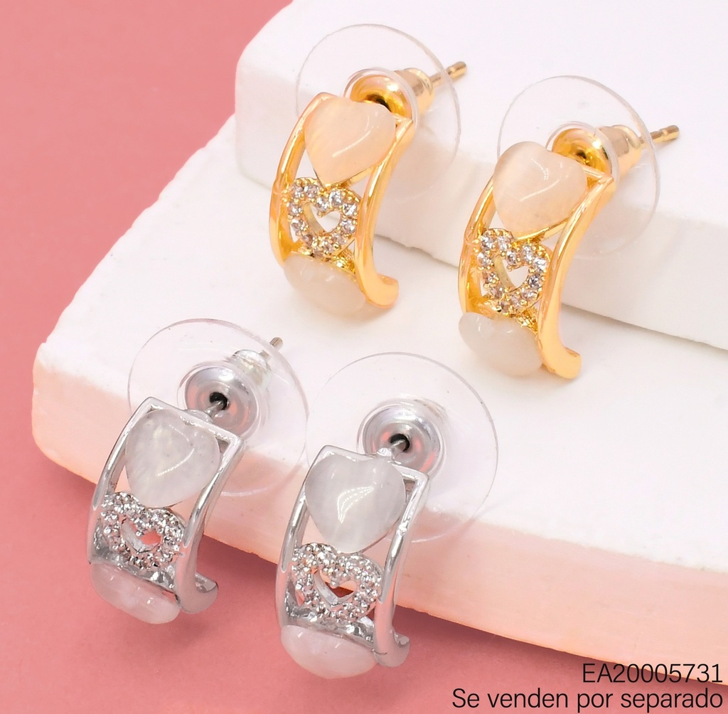 ARETES DOR/PLAT "C" ZIRC. CORAZON EE4932-6 012026