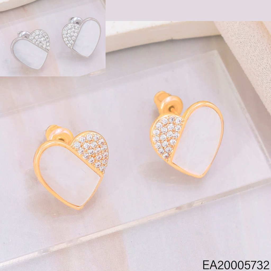 ARETES CORAZON ZIRC./NACAR DOR/PLAT EE4933-6 012026