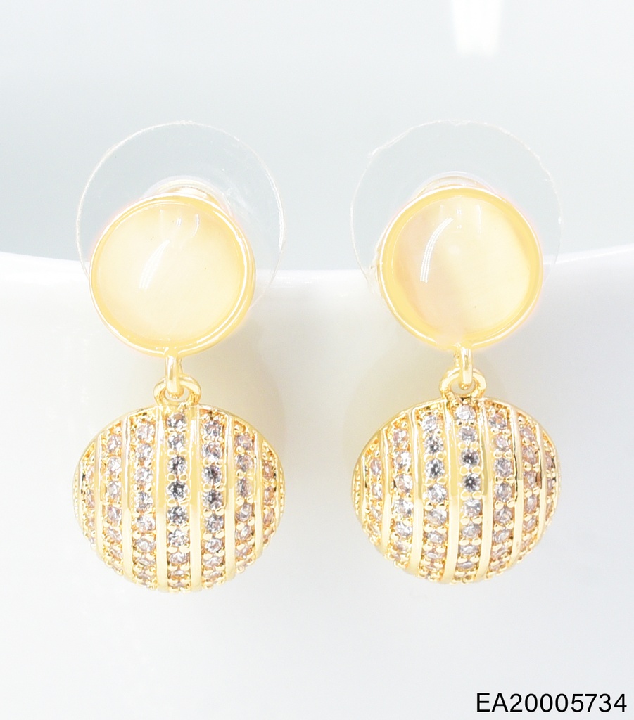 ARETES DOR DOBLE CIRCULO CREMA/ZIRC. EE4935-6 012026