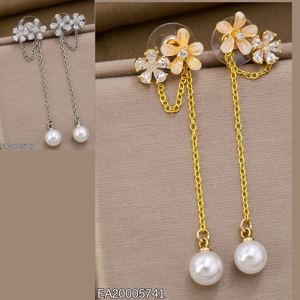 ARETES DOR/PLAT FLOR ZIRC. CAD PERLA EE4942-6 012026