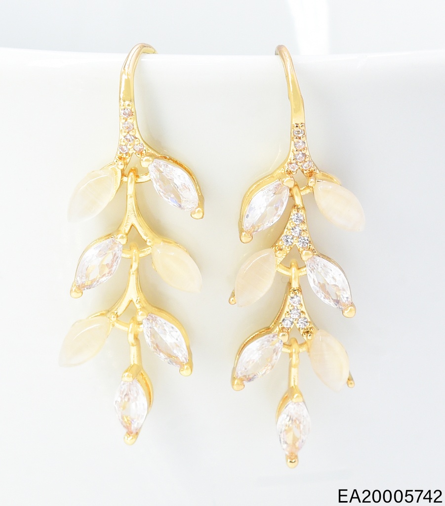 ARETES DOR RAMA HOJA ZIRC. EE4943-6 012026