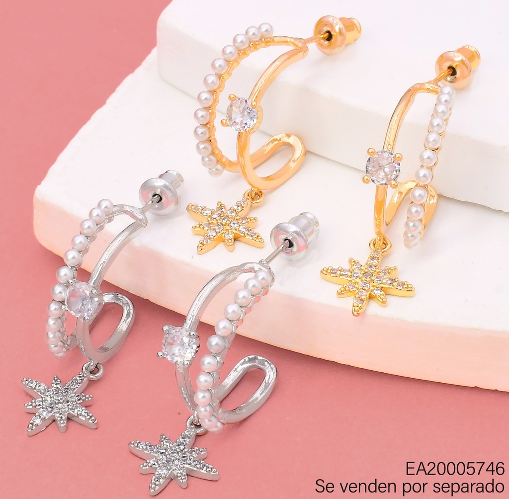 ARETES DOR/PLAT ZIRC RD/ PERLA/ESTRELLA EE4947-6 012026