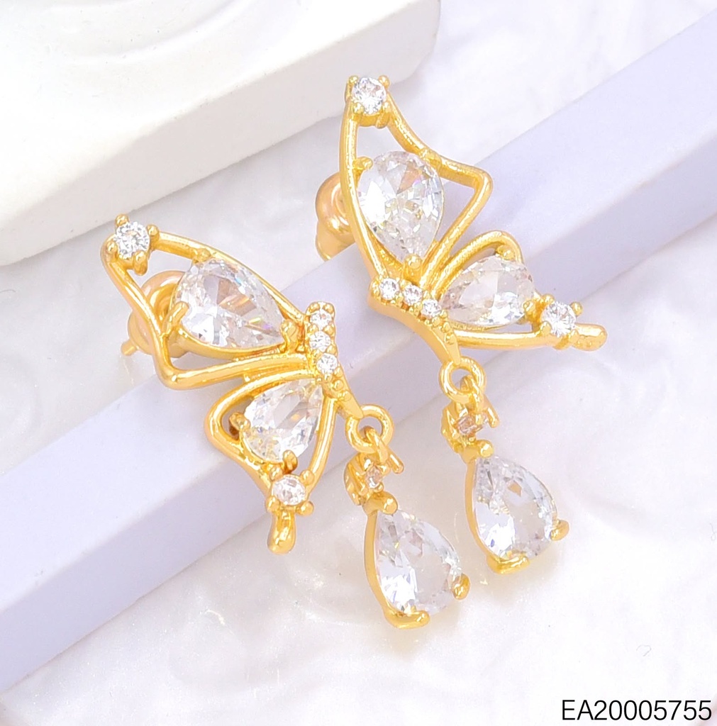 ARETES MARIPOSA ZIRC. DOR/PLAT EE4957-6 012026