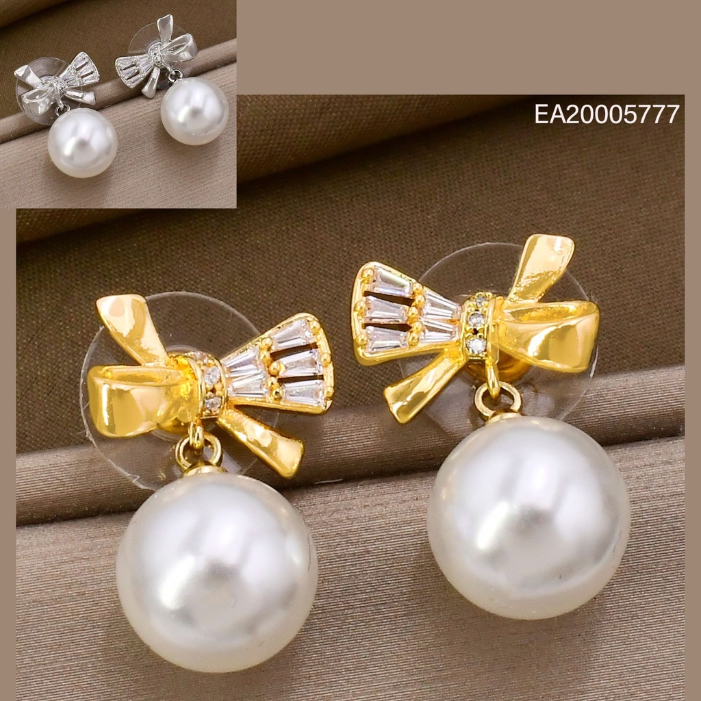 ARETES DOR/PLAT LAZO ZIRC. PERLA EE4979-6 012026