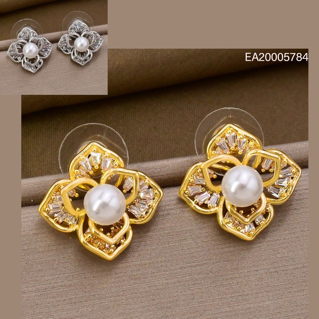 ARETES DOR/PLAT FLOR PERLA EE4986-6 012026