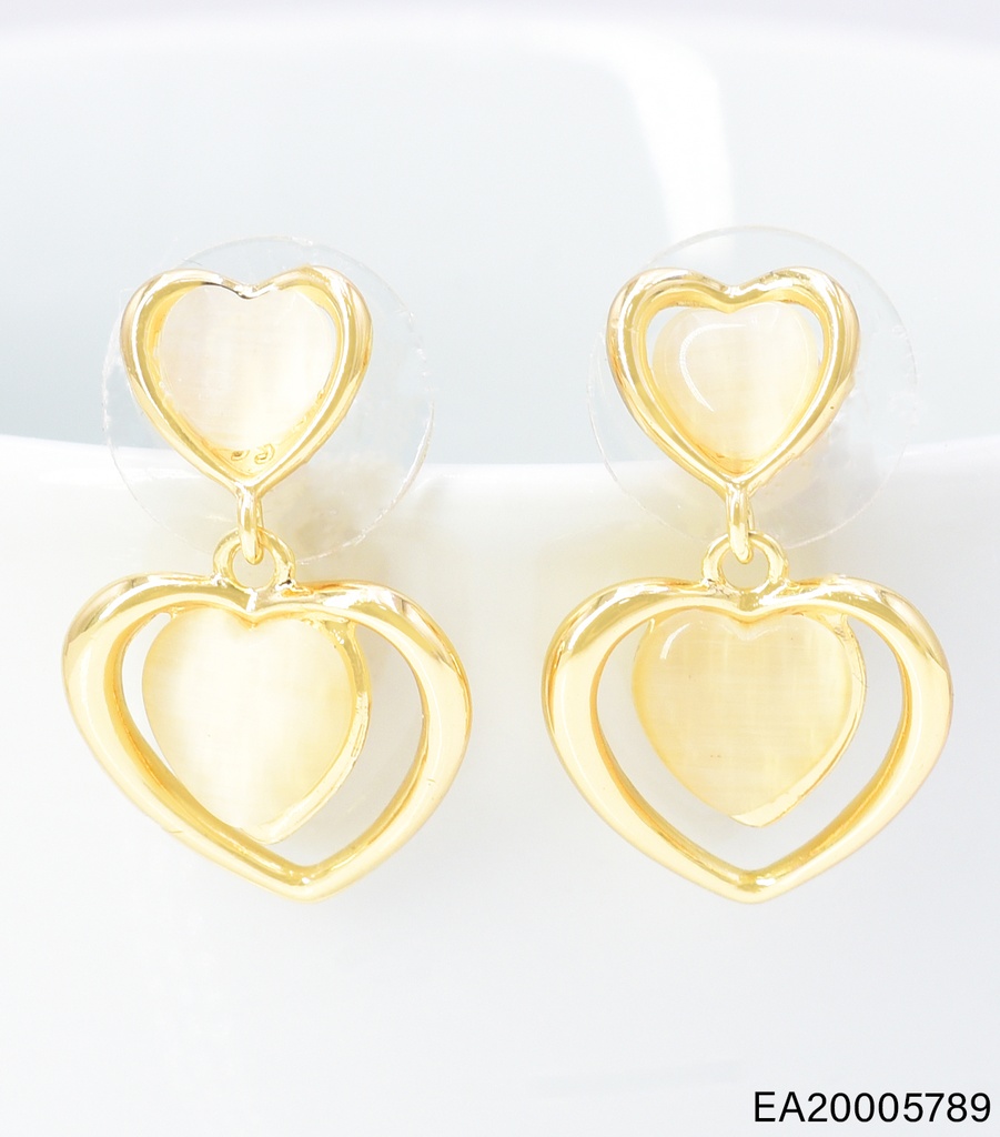 ARETES DOR 2 CORAZONES VERT. EE4991-6 012026