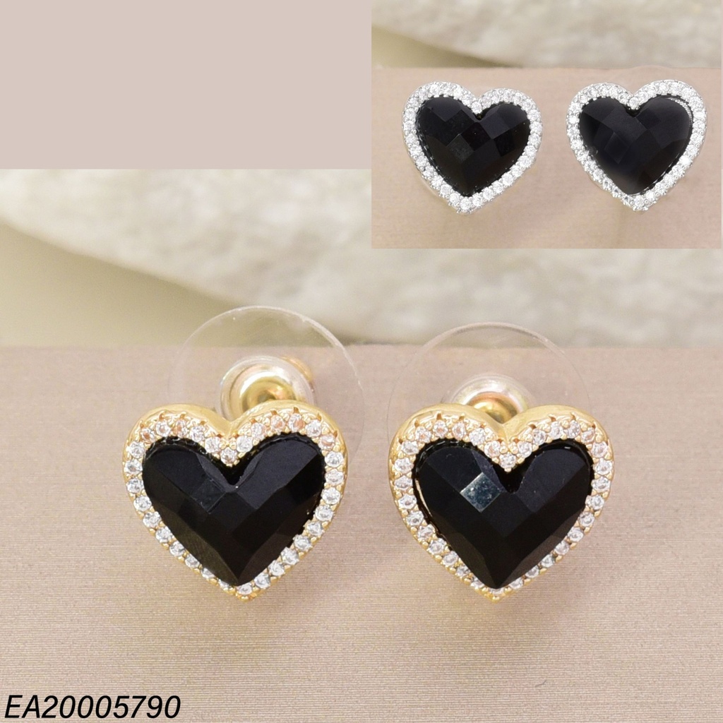 ARETES DOR/PLAT CORAZON NEGRO/ZIRC. EE4992-6 012026