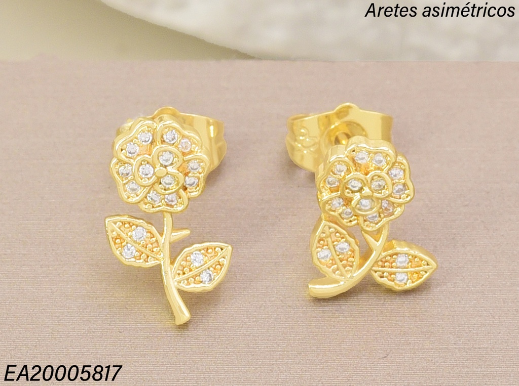 ARETES DOR.FLOR ZIRC. HOJA EE5242-284 012026