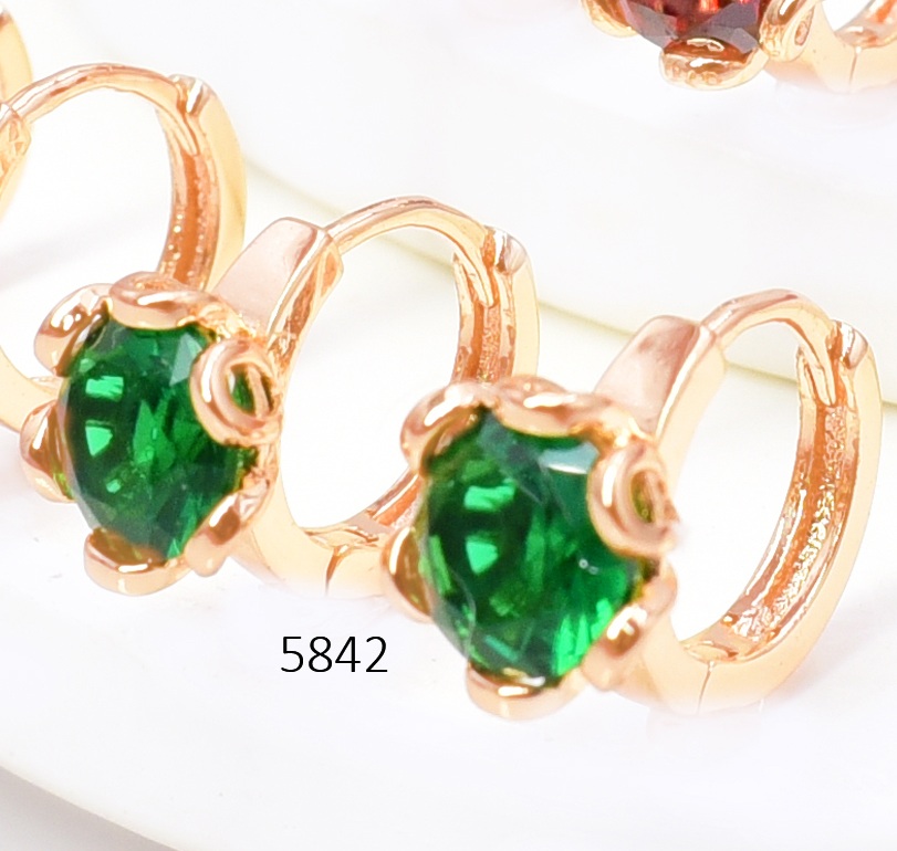 ARETES DOR. HUGGIES ZIRC. RD. VERDE EE5618-291 012026 (CM)