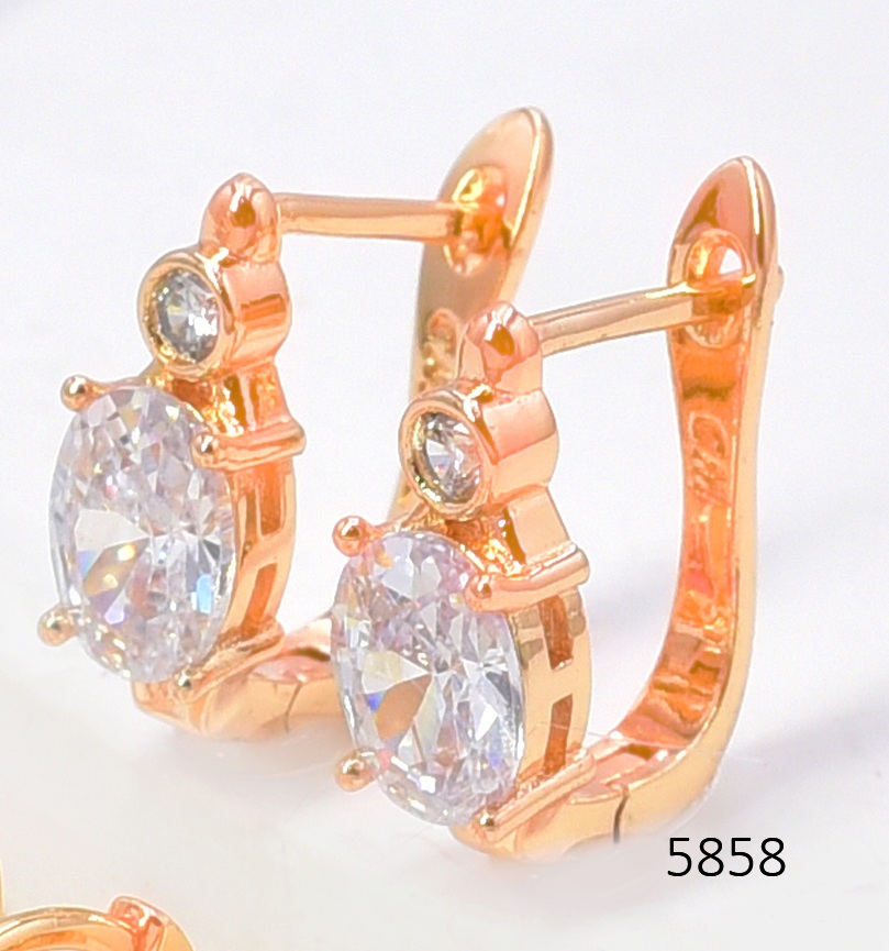 ARETES DOR. HUGGIES ZIRC  OV. /RD  CRISTAL EE5645-291 012026 (CM)